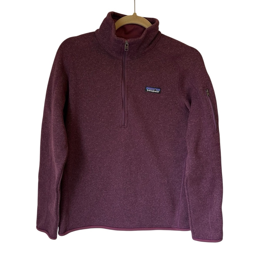 Patagonia Woman Medium Maroon Purple 1/4 Zip Better Long Sleeve Pullover Sweater